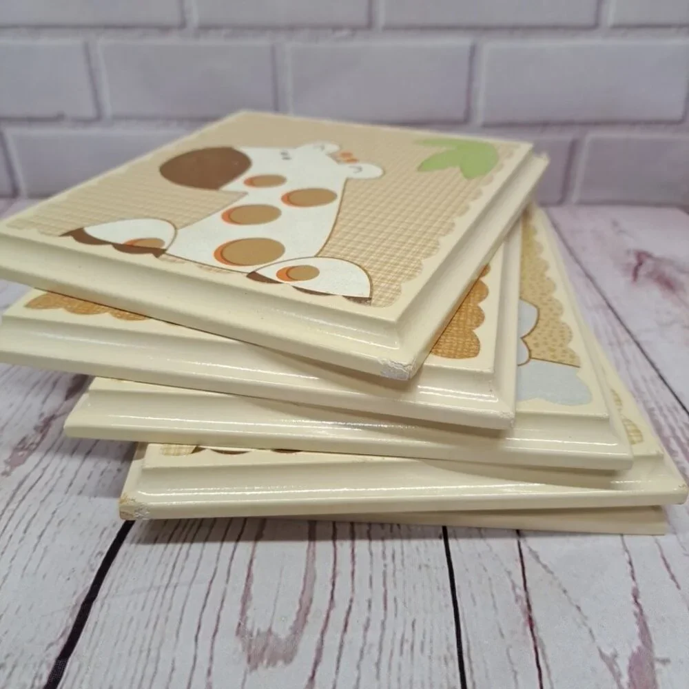 Safari Nursery Wall ArtWooden‎ Lot Of 5 Pictures 6x6 in